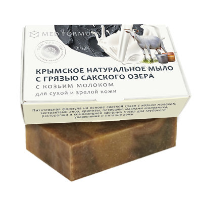 Мыло С козьим молоком для сухой и зрелой кожи с грязью Сакского озера Med Formula, 100 г