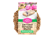 Мочалка вязаная с мылом "Чайная роза"