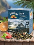 Чай «Утро в Кр-у» зеленый с ярким вкусом клубники и освежающей ноткой цедры, 100г