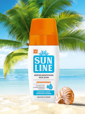 Молочко косметическое для ухода за кожей после загара Sunline 
