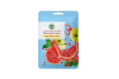 Тканевая маска для лица SUPERFOOD Фруктовый смузи (Арбуз, Яблоко, Мята))