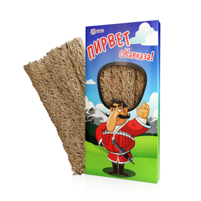 Мочалка Пирвет с Кавказа натуральная из крапивы, коричневая