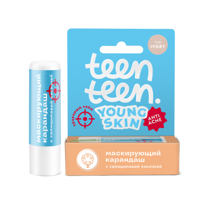 Маскирующий карандаш для юной кожи С салициловой кислотой TEEN TEEN, 3,5 г