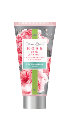 Крем для ног Освежающая роза с маслом авокадо и ментолом Crimean Queen Rose, 70 г