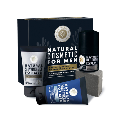 Набор косметики подарочный для мужчин For Men (гель для бритья, дезодорант, крем для лица, мыло)