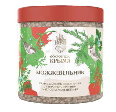 Соль для ванн "Можжевельник" с натуральным эфирным маслом алуштинская, 500 гр