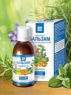 Аромабальзам "Бодрость", для ухода за ногами, при болях и отеках, 50 мл