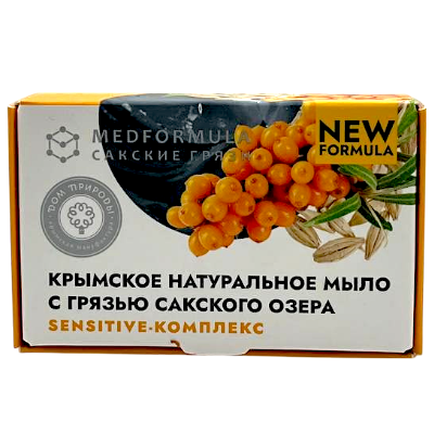 Мыло Sensitive-комплекс для раздражённой кожи с грязью Сакского озера Med Formula, 100 г