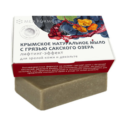 Мыло Лифтинг-эффект для зрелой кожи и декольте с грязью Сакского озера Med Formula, 100 г